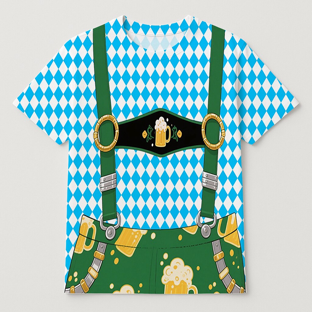 BierBuam – Heren T-Shirt met Lederhosen-Print – Jouw Luchtige Oktoberfest-Look
