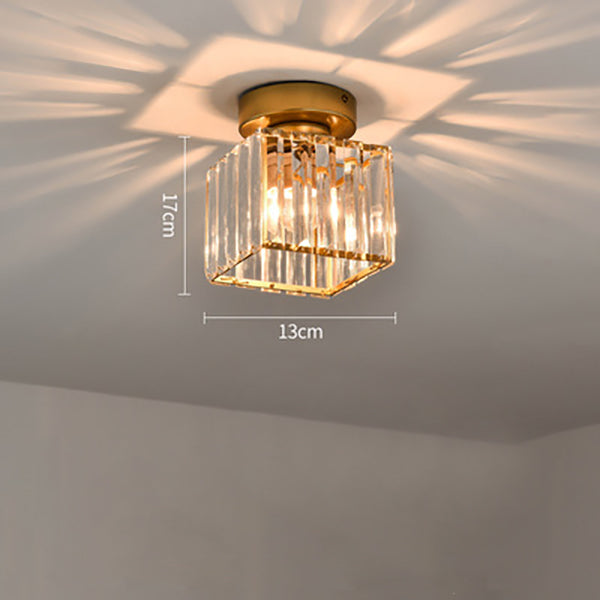 Montaro Plafondlamp – Zwarte plafondlamp met kristallen kap en messing accenten