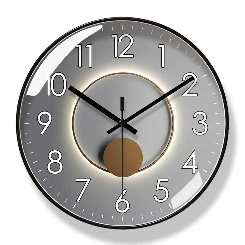 Nordictime Wandklok – Stille Quartz Klok in Zwart-Wit Design