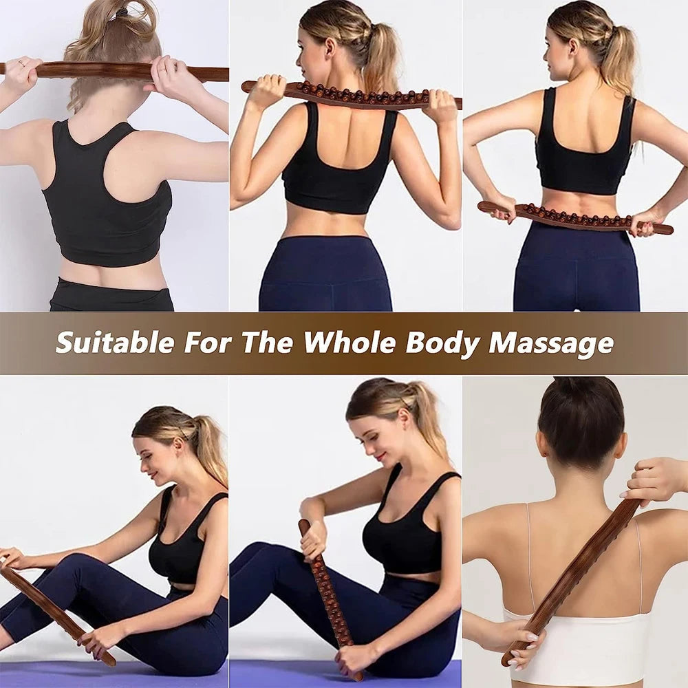 WoodRelief Pro Massagestaaf – Houten Gua Sha Staaf voor Spierontspanning
