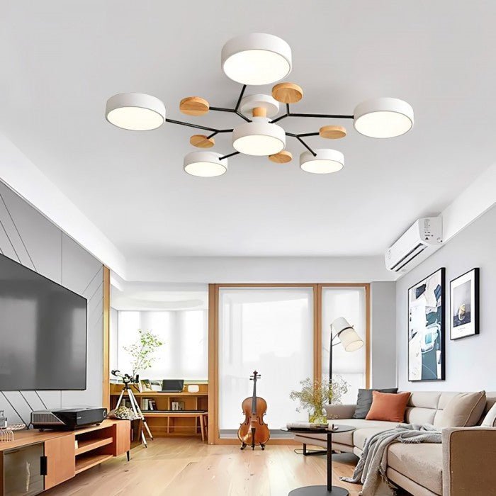 Nordora – Scandinavische LED-plafondlamp vertakt design & sfeervol licht