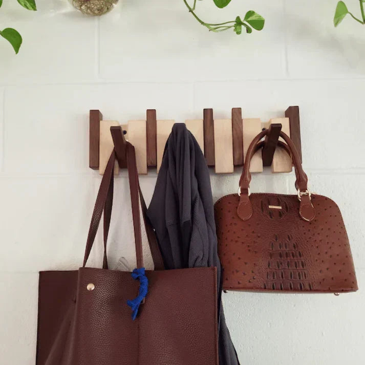 Wandkapstok met magnetische haken – Houten design, ruimtebesparend & stijlvol