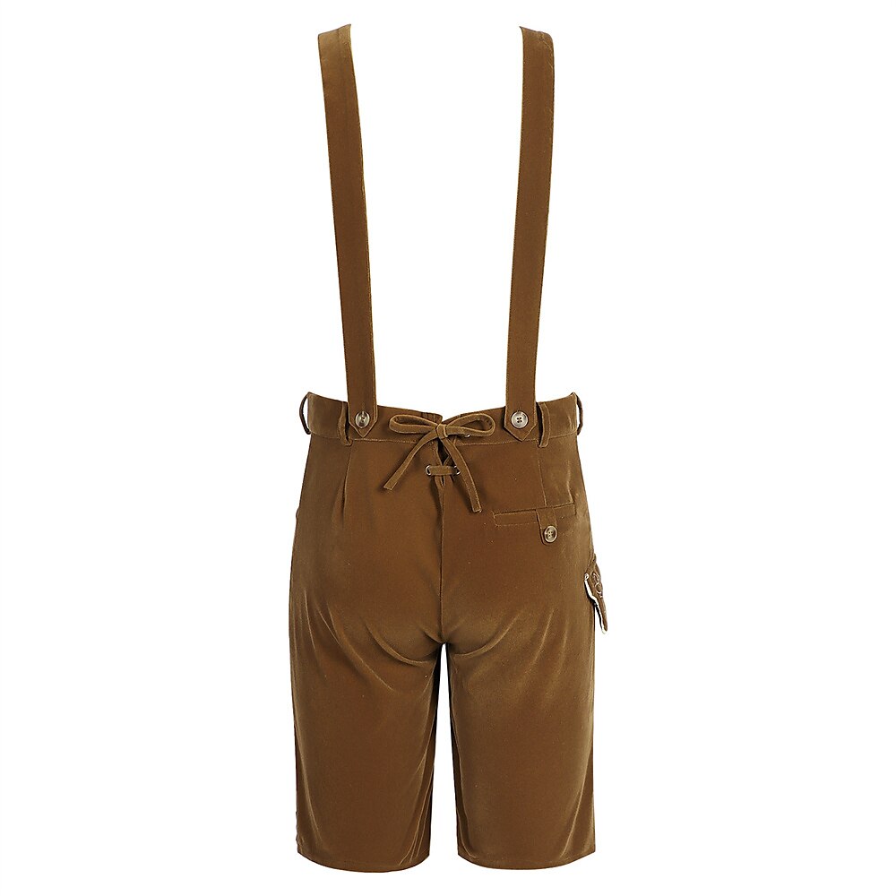 AlpenGeist – Heren Lederhose met Borduursel – Bruin Suède-Look Oktoberfest