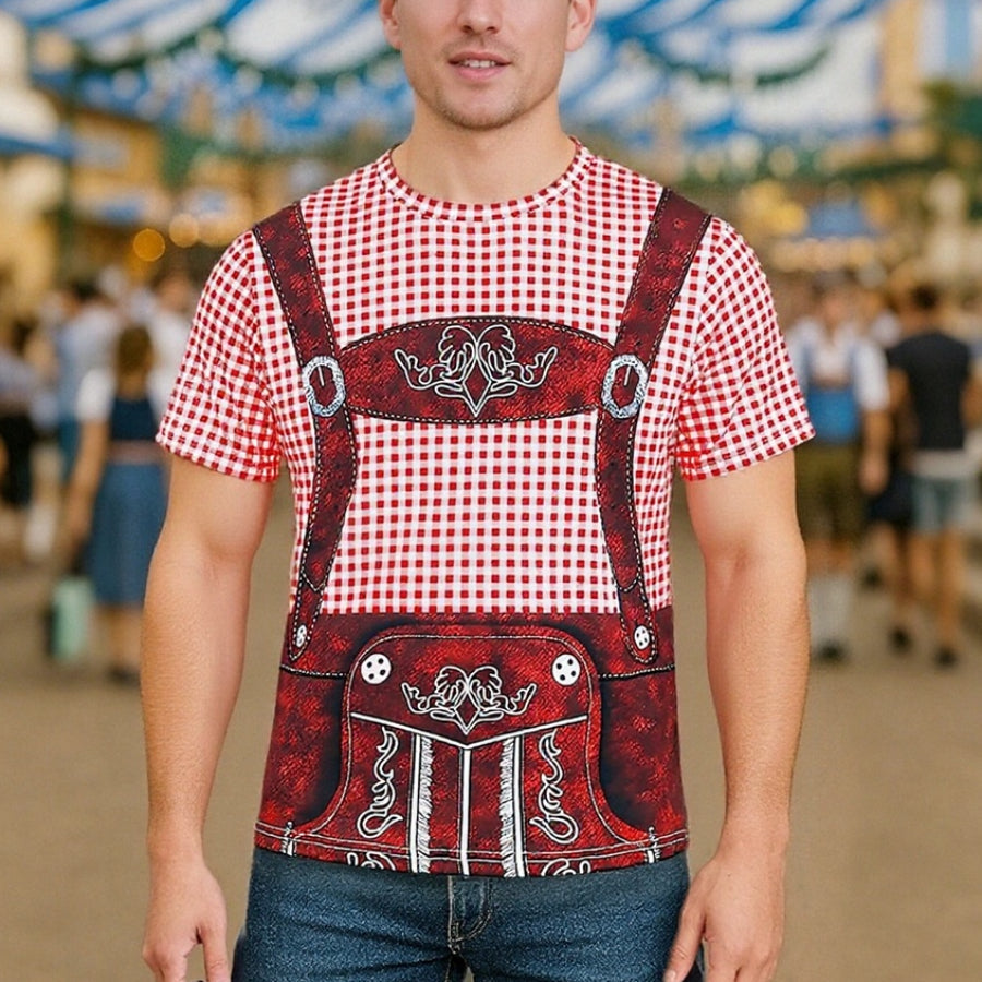 Bavaro – T-Shirt met Lederhosenprint – Jouw Outfit voor Bierfeest & Oktoberfest