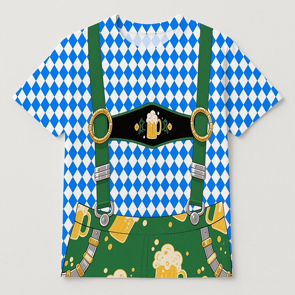 BierBuam – Heren T-Shirt met Lederhosen-Print – Jouw Luchtige Oktoberfest-Look