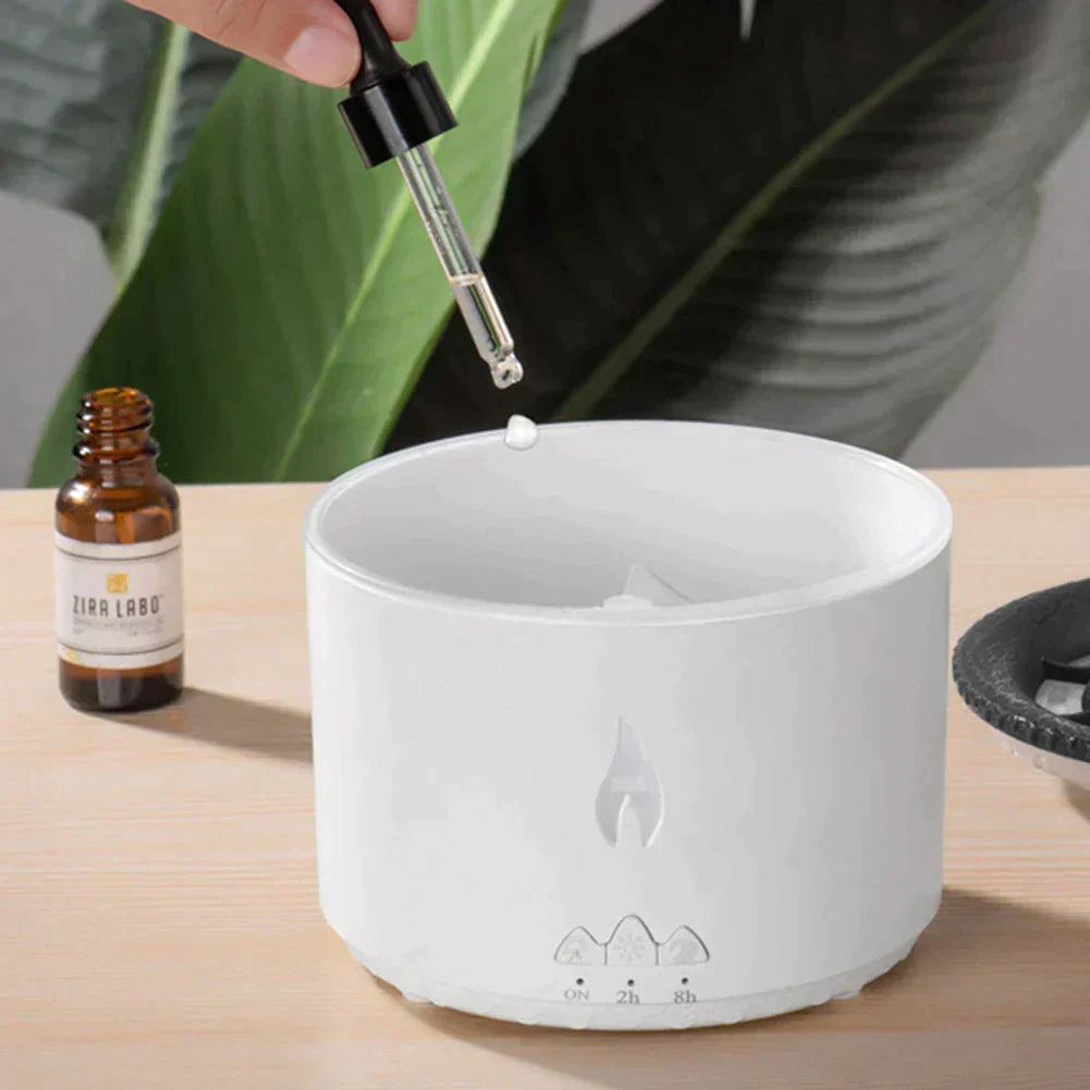 Auralis HumiFlame Luchtbevochtiger – Vulkanisch Vlameffect & Aromatherapie Diffuser